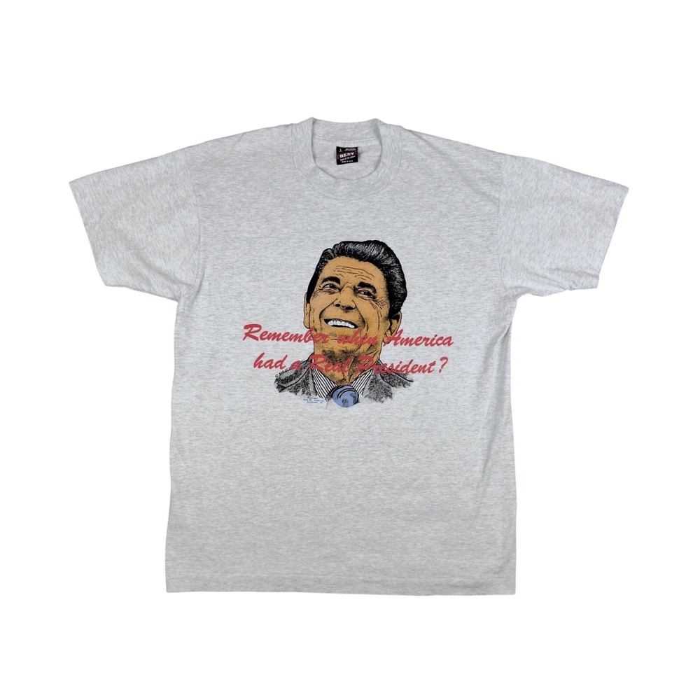 Vtg 90s Ronald Reagan T-Shirt Mens M/L USA Single Stitch Political Graphic Tee